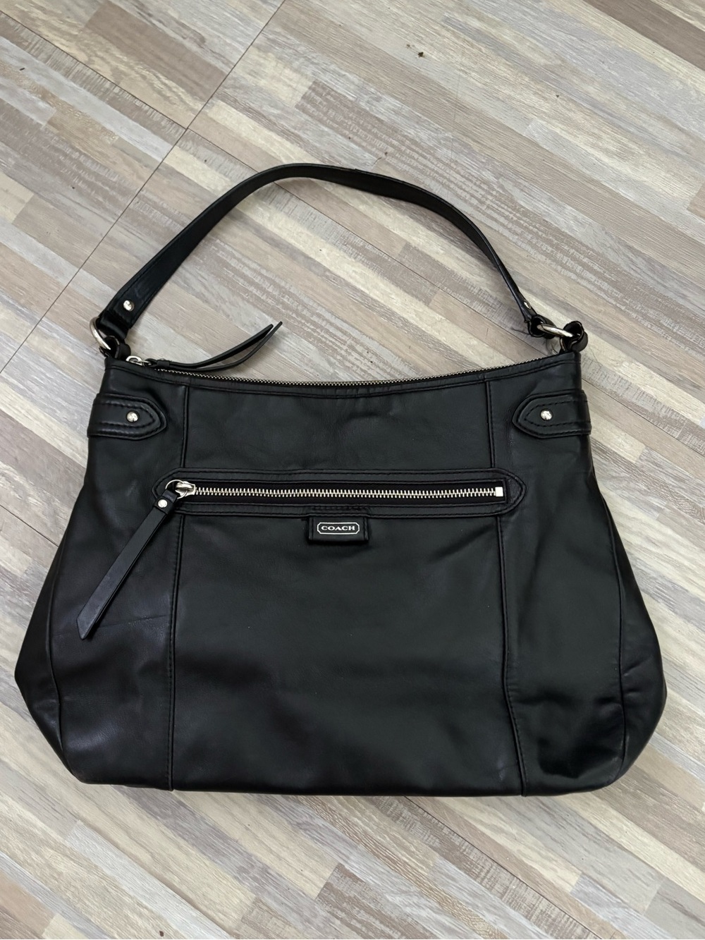Coach Black Leather Hobo Bag